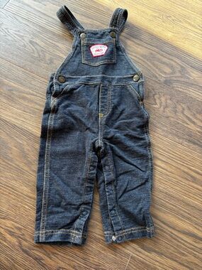 Carter's Dark Denim Blue Overalls with Contrast Stitching